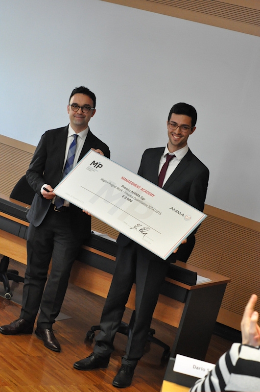 Consegna premio ANIMA SGR per il miglior Project Work – Percorso Executive in Finanza Quantitativa (V edizione)